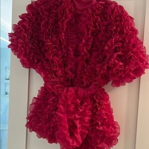 Zara Red Ruffled Jacket